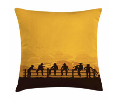 Cowboys Sitting on the Fence Pillow Cover