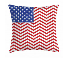 Country Flag with Zigzag Lines Pillow Cover