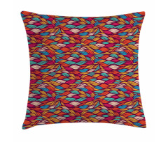 Abstract Warm Tone Waves Pillow Cover