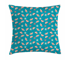 Holiday Beach with Umbrellas Pillow Cover