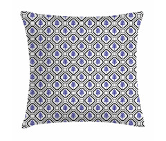 Rhombus Leaves Folkloric Pillow Cover