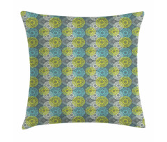 Outline-Drawn Chrysanthemum Pillow Cover