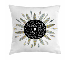Dream Catcher with a Heart Pillow Cover