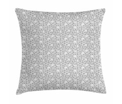 Monochrome Little Flowers Pillow Cover