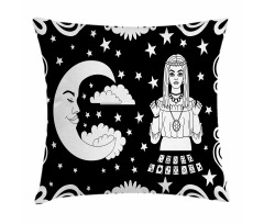 Vintage Cartoon Monochrome Pillow Cover