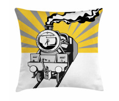 Locomotive Sunburst Effect Pillow Cover