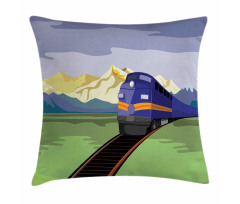 Rural Country Train Design Pillow Cover