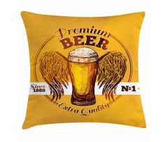 Premium Beer Grunge Graphic Pillow Cover