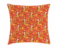 Hawaiian Luau Party Aloha Girls Pillow Cover