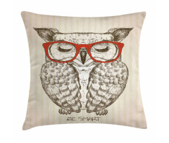 Owl with Be Smart Lettering Pillow Cover