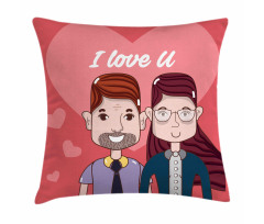 Cartoon Style Valentine's Day Pillow Cover