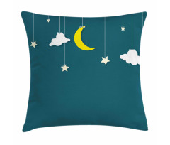 Moon Stars Hanging on Threads Pillow Cover