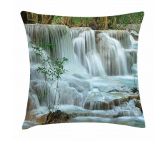 Waterfall Jungle Stream Tree Pillow Cover