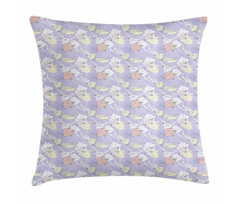 Lavender Background Oriental Pillow Cover