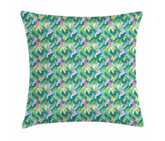 Fern and Monstera Leaves Pillow Cover