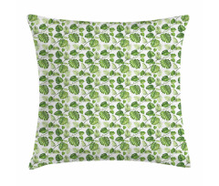 Monstera and Fern Foliage Pillow Cover