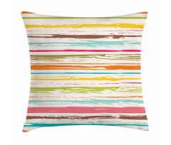 Horizontal Stripes Grunge Pillow Cover