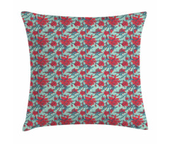 Animals and Flower Branches Pillow Cover