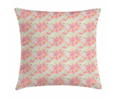 Spring Flowers and Herbs Pillow Cover