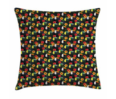 Toucan Birds Hibiscus Leaves Pillow Cover