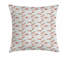 Wild Forest Animals Polka Dots Pillow Cover