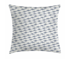 Doodle Fish Marine Life Pillow Cover