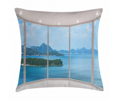 Seascape View from Window Pillow Cover