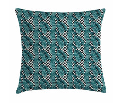 Rainforest Foliage Striped Pillow Cover