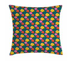 Hand Drawn Flowers Petals Pillow Cover