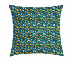 Flower and Leaves Spring Pillow Cover