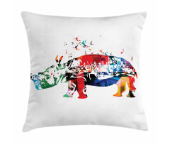 Musical Notes Animal Pillow Cover