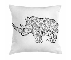 Animal Sketch with Flowers Pillow Cover