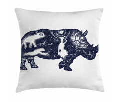 Woman and Animal Motifs Spots Pillow Cover