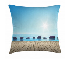 Sky Pier Calm Water Stones Pillow Cover