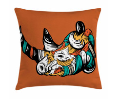 Colorful Animal Portrait Boho Pillow Cover