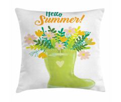 Green Tone Garden Boot Pillow Cover