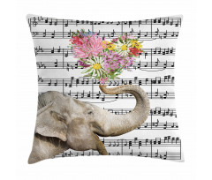 Floral Trunk Music Notes Pillow Cover
