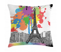 Splashing Spots Eiffel Tower Pillow Cover