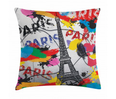 Contemporary Eiffel Tower Art Pillow Cover