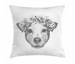Floral Head Wreath Pillow Cover