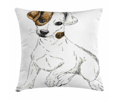 Graphic Puppy Portrait Pillow Cover