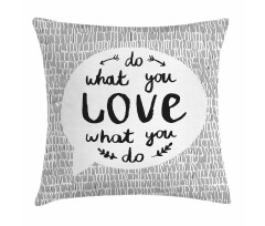 Message with Stripes Leaves Pillow Cover