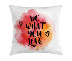 Hearts with Grunge Message Pillow Cover