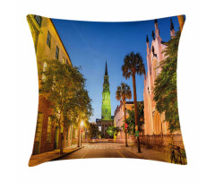 Street at Sunset Scene Pillow Cover