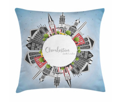 Buildings on a Globe Pillow Cover