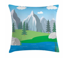 Cartoon Spring Scene Pillow Cover