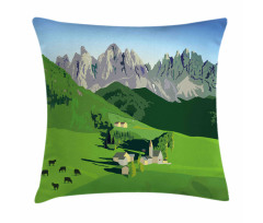 Alpine Mountains Meadow Pillow Cover