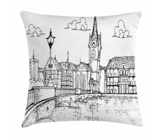 Sketch Style Zurich Pillow Cover