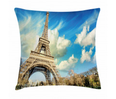 Eiffel Tower Autumn Trees Pillow Cover