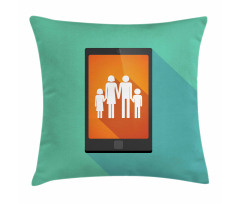 Cartoon Family Silhouette Pillow Cover